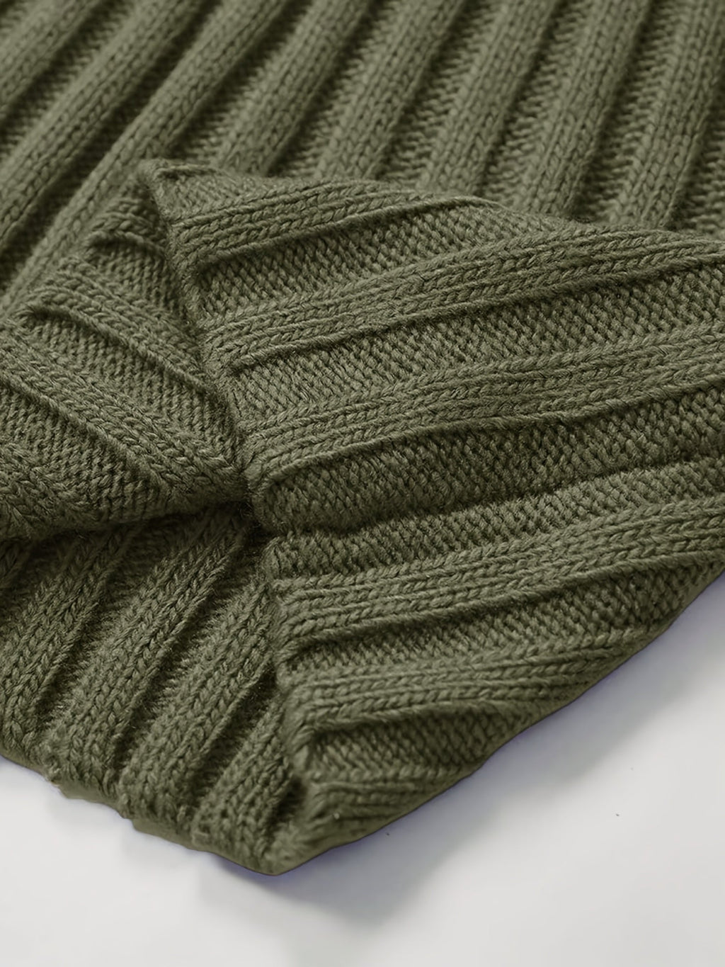 Women's High Neck Rib Texture Easy Fit Knit Pullover