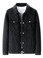Men's Printed Snap Button Utility Jacket With Chest Pockets