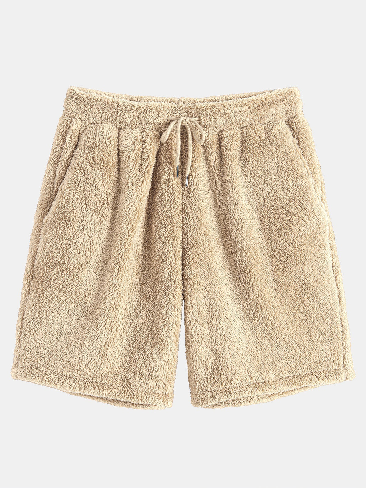 Men's Teddy Fleece Hoodie and Shorts Set Relaxed Two