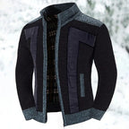 Men's Full Zip Knit Cardigan with Stand Collar