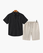 Men's Linen Shirt and Shorts Relaxed Summer Set