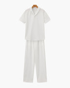 Men's Relaxed Polo Lounge Set Wide Leg Trousers