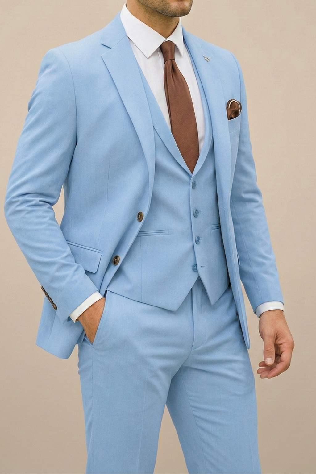 Men's Slim Fit Three Piece Suit Tailored Spring Weddings