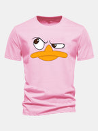 Men's Graphic T Shirt Cartoon Face Print Casual Fit
