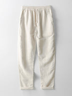 Men's Printed Cuban Shirt and Linen Blend Trousers Summer
