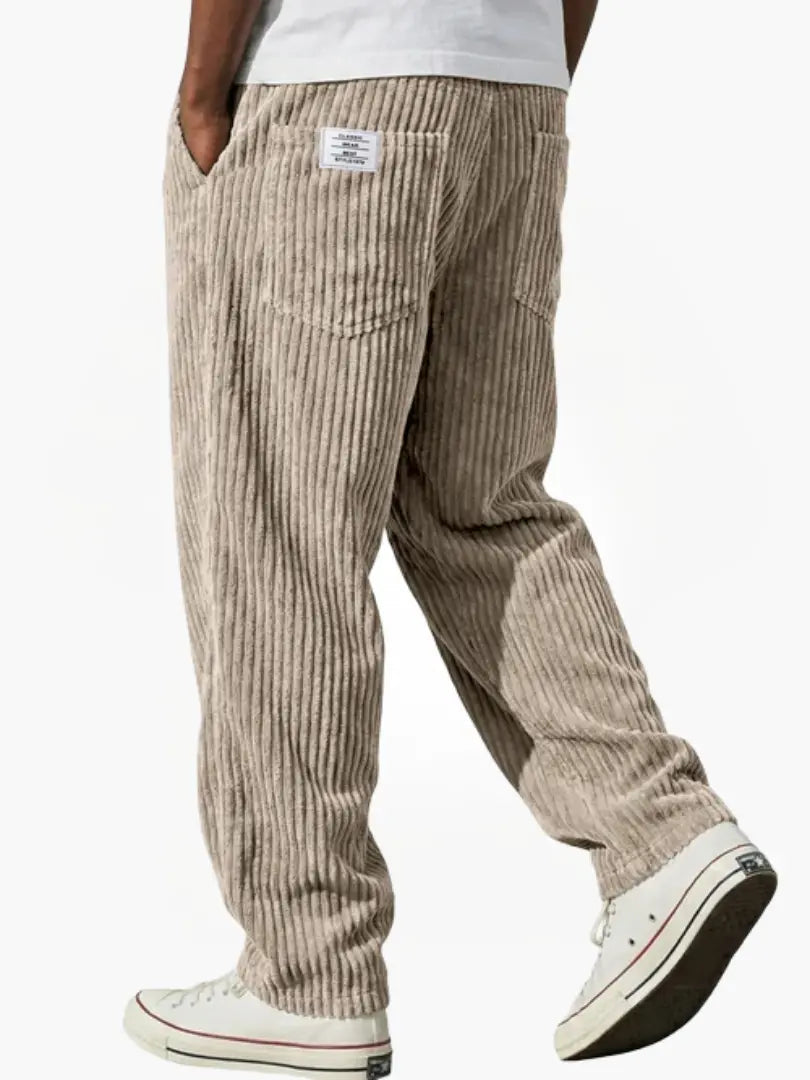 Men's Relaxed Corduroy Trousers Drawstring Everyday Fit