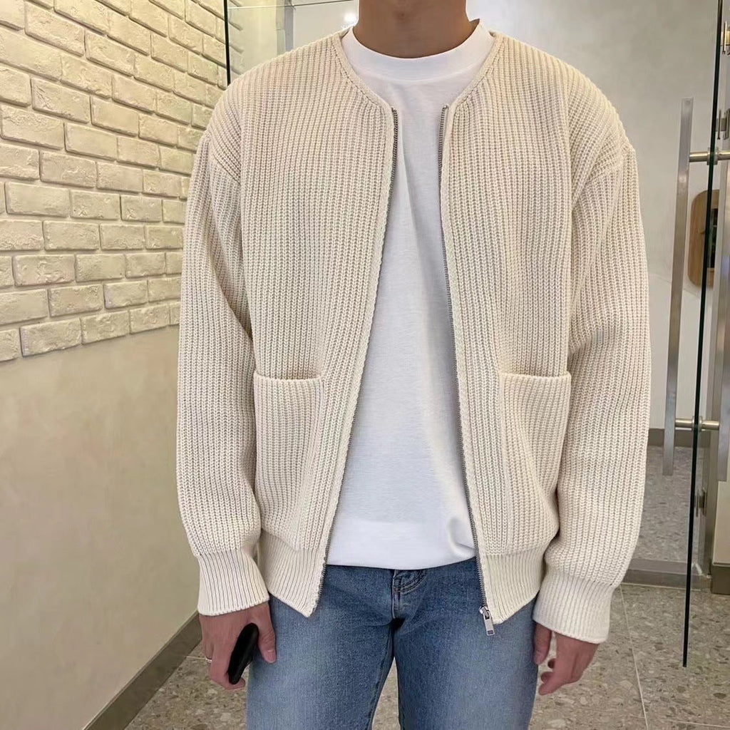 Men's High Collar Knit Sweater Warm Comfortable Stylish Casual