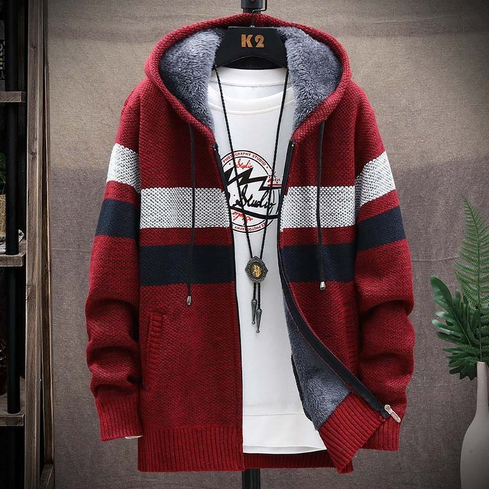 Men's Hooded Zip Up Cardigan Soft Lightweight Layer