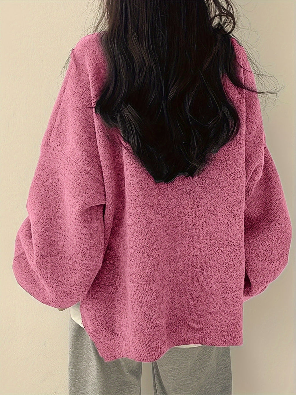 Women's Heavyweight Crew Neck Sweater for Cold Days