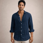 Men's Regular Fit Linen Button Down Casual Shirt