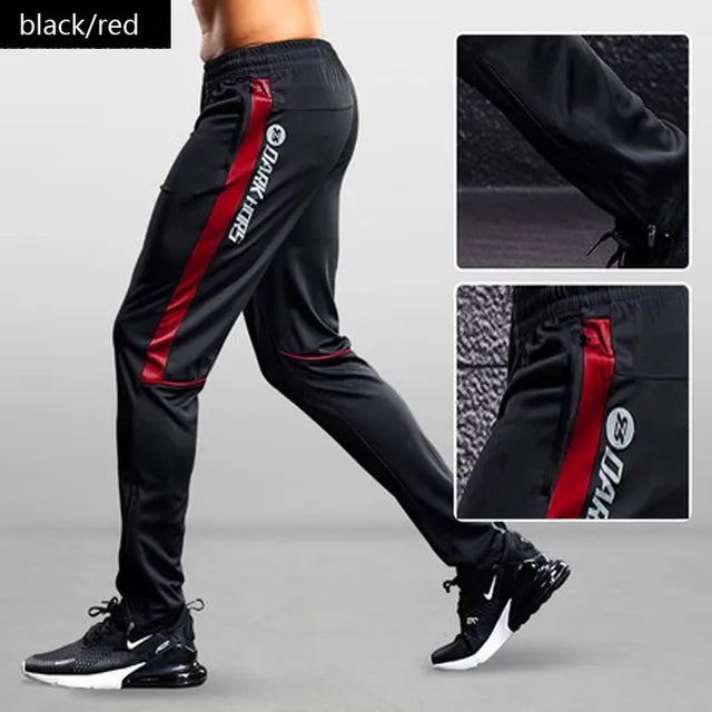 Men's Lightweight Tapered Joggers with Zippered Pockets – Red