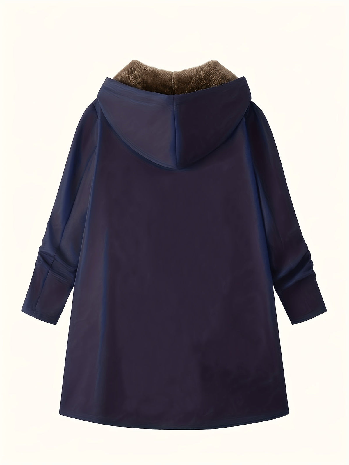 Women's Longline Hooded Winter Coat with Full-Length Zip