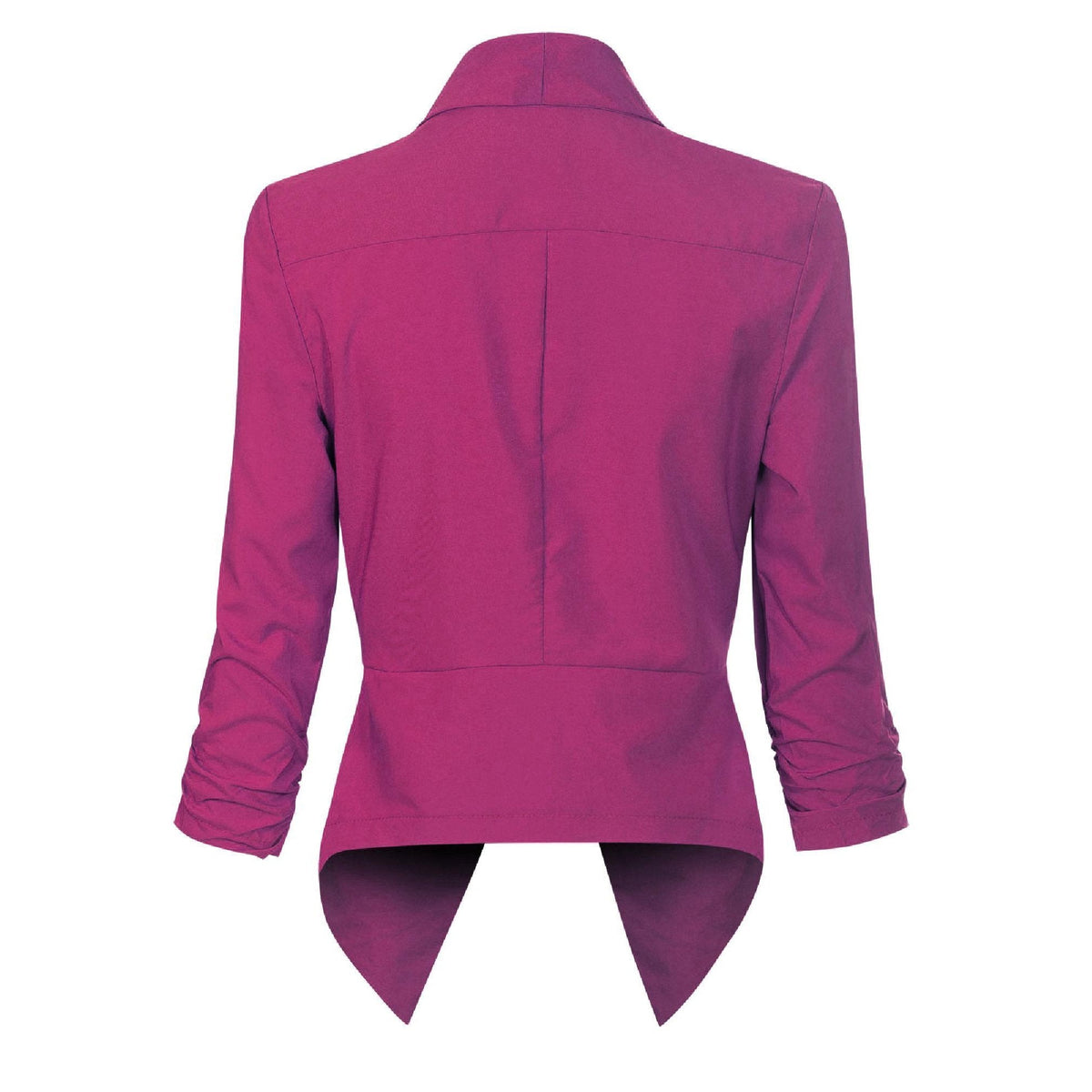 Women's Open-Front Blazer – Ruched-Sleeve Smart Layer