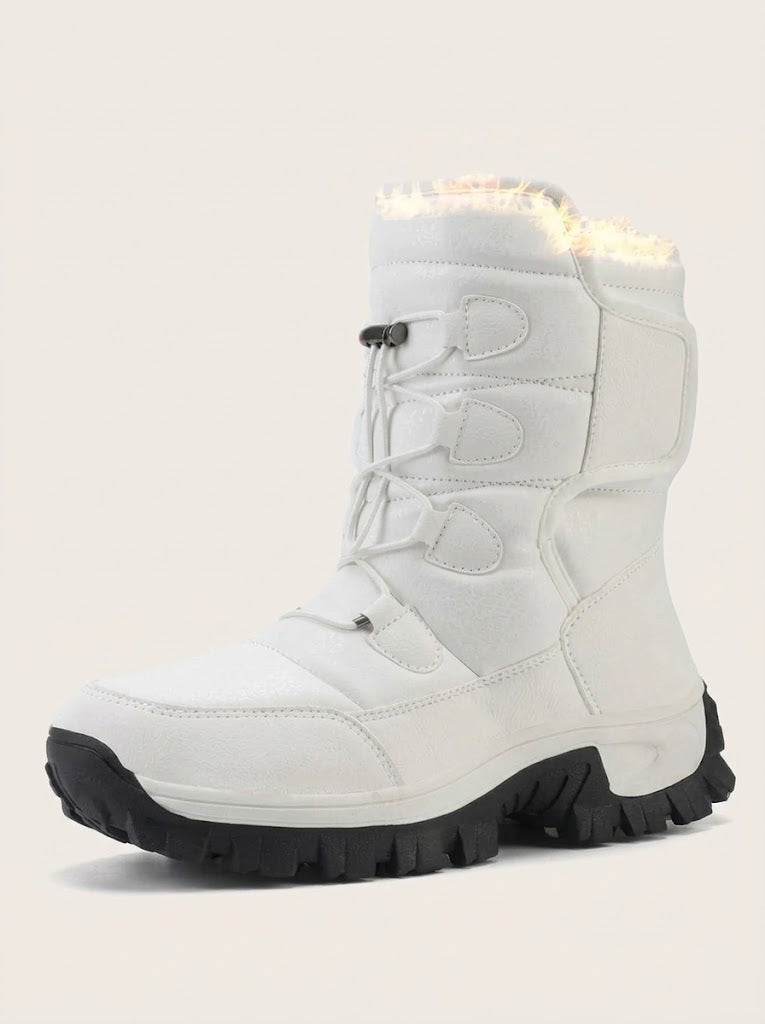 Men's Raised Shaft Winter Snow Boots with Plush Interior
