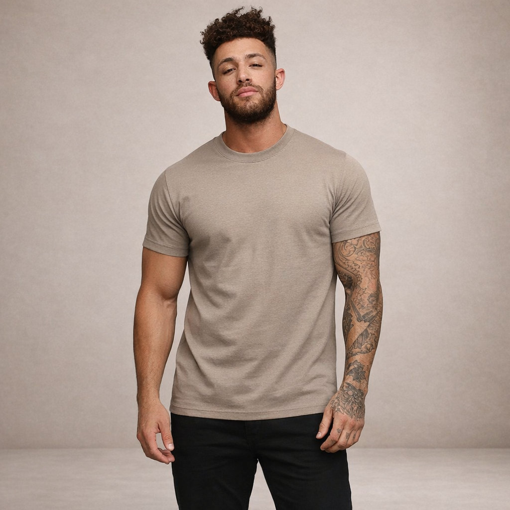 Men's Slim Fit Crew Neck Essential Cotton T Shirt