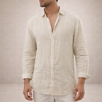 Men's Regular Fit Linen Button Down Casual Shirt