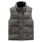 Men's Padded Corduroy Gilet High Collar Bodywarmer for Autumn