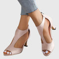 Women's Orthopedic Stretch Knit Heels for All-Day Wear - Pink