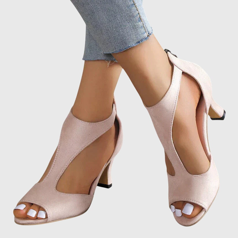 Women's Orthopedic Stretch Knit Heels for All-Day Wear - Pink
