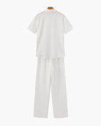 Men's Relaxed Polo Lounge Set Wide Leg Trousers
