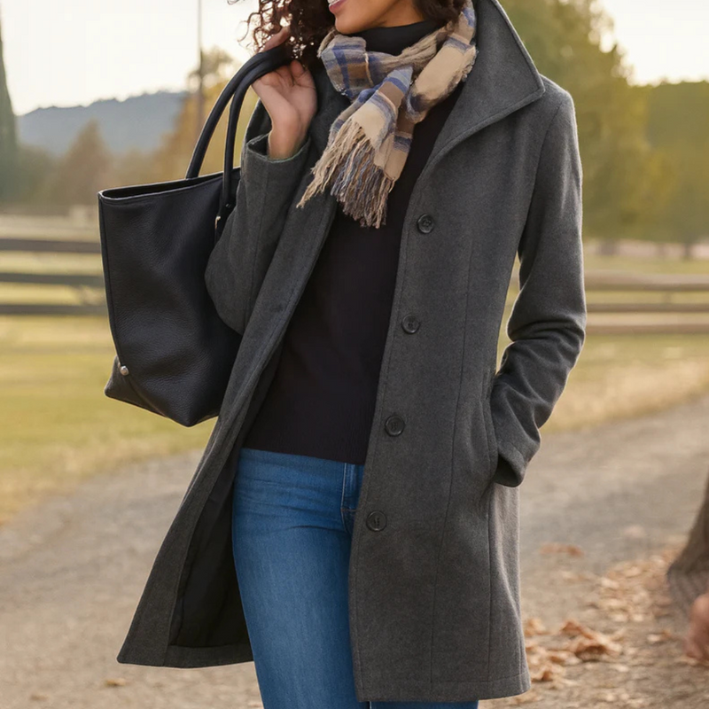 Women's Classic Coat with Buttons