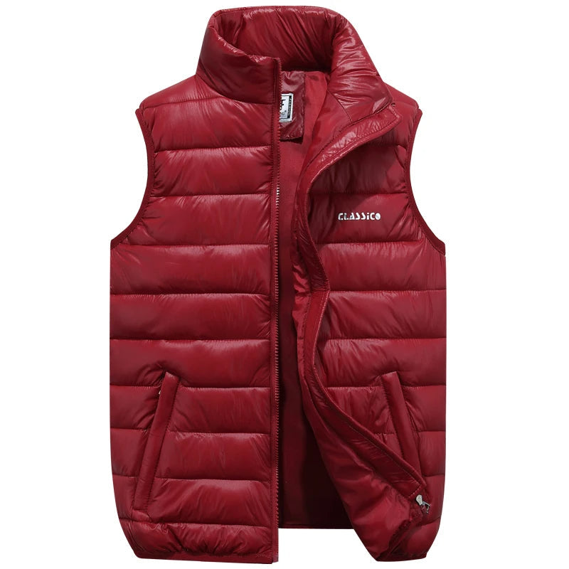 Men's Padded Bodywarmer Sleeveless Jacket Zip Front Lightweight Insulated