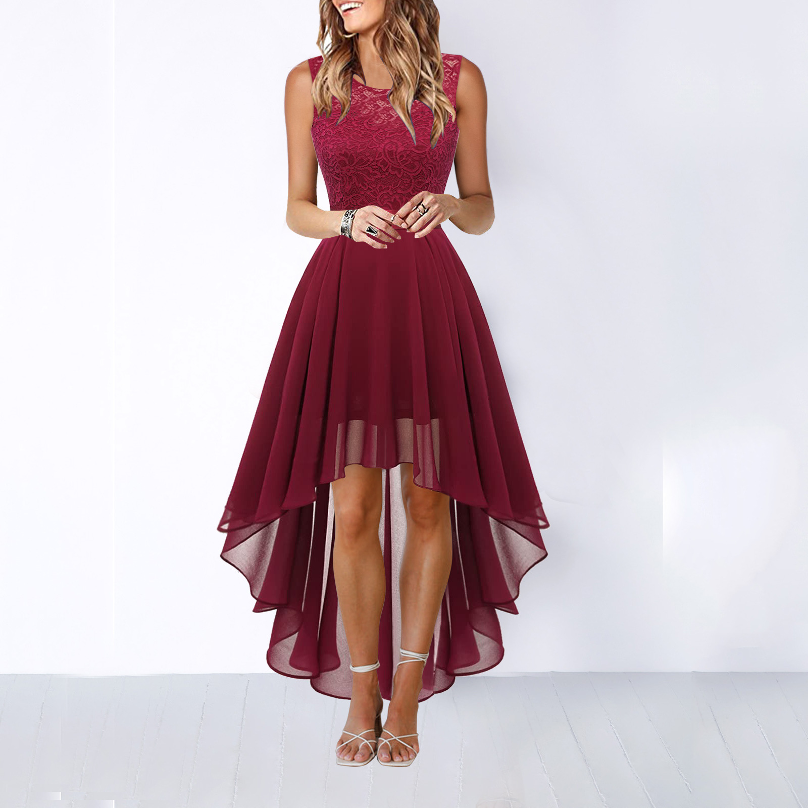 Women's Wedding Guest High-Low Elegant Dress
