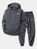 Men's Pullover Hoodie Tracksuit Relaxed Polyester Jogger Co Ord