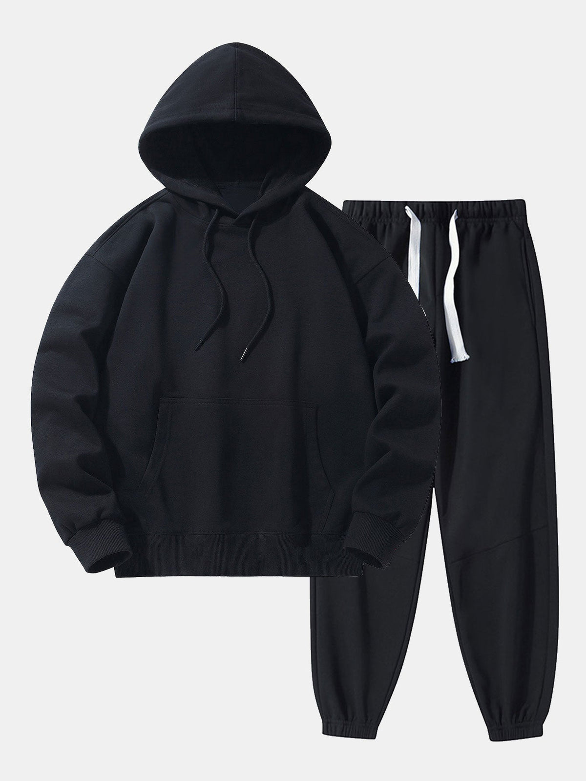Men's Heavyweight Drop Shoulder Tracksuit Relaxed Cotton Blend Hoodie