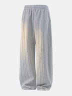 Men's Textured Zip Hoodie Tracksuit Jacquard Straight Leg Set