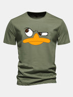 Men's Graphic T Shirt Cartoon Face Print Casual Fit