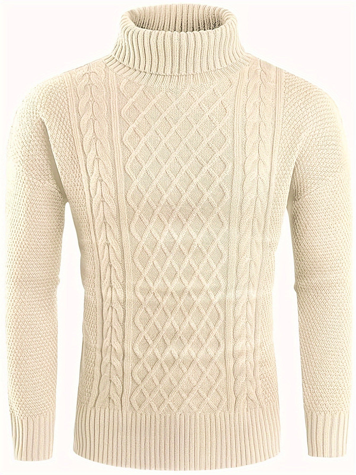 Women's Warm Turtleneck Cable Sweater in 2XL and 3XL