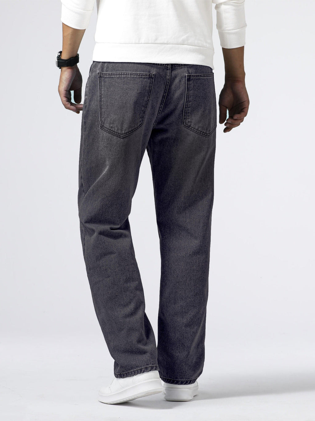Men's Denim Jeans Straight Leg Washed Blue Everyday Fit
