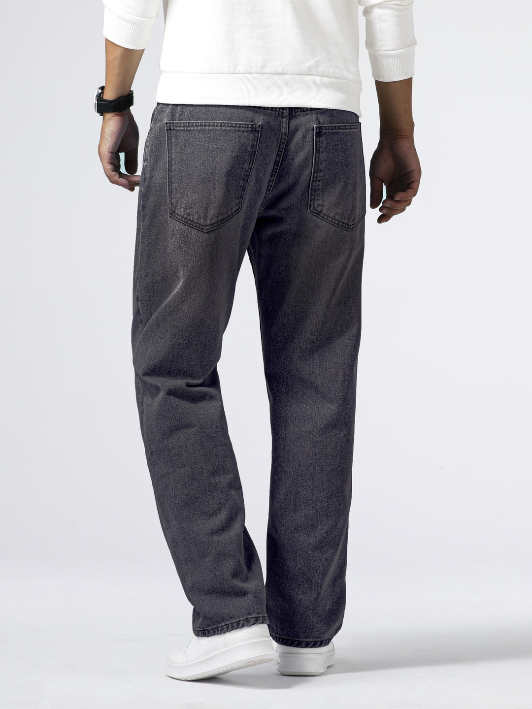 Men's Denim Jeans Straight Leg Washed Blue Everyday Fit