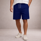 Men's Linen Shorts Drawstring Waist Printed Summer Fit