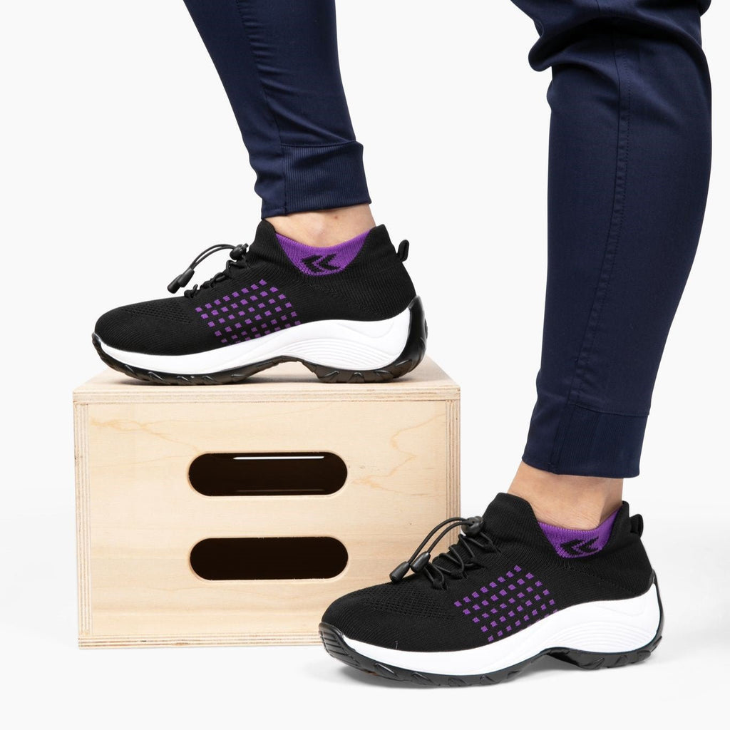 Women's Knit Toggle Walking Shoes with Cushioned Sole