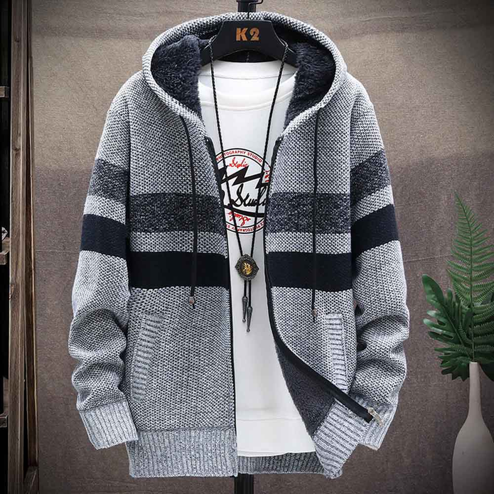 Men's Hooded Zip Up Cardigan Soft Lightweight Layer