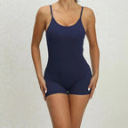 Women's Sleeveless Sport Jumpsuit Side Cutout Short Fit