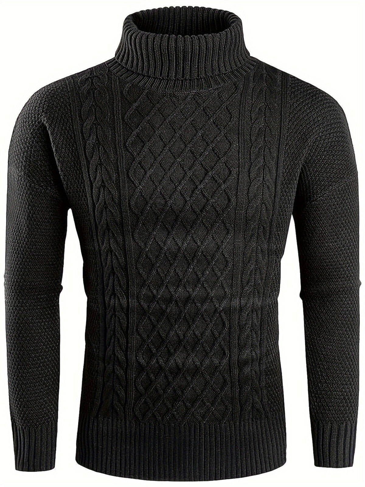 Women's Warm Turtleneck Cable Sweater in 2XL and 3XL