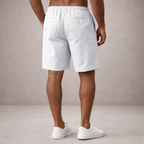 Men's Linen Shorts Drawstring Waist Printed Summer Fit