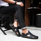Men's Leather Comfort Sandals Closed Toe Breathable Anti Slip