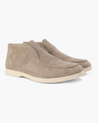 Men's Suede Slip On Loafers Mid Cut Contrast Sole