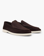 Men's Textured Leather Loafers Flexible Contrast Sole