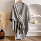 Women's Belted Poncho Coat – Windproof Layer