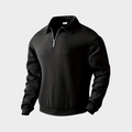 Men's Textured Half Zip Sweatshirt Smart Casual Polo Style