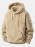 Men's Teddy Fleece Hoodie and Shorts Set Relaxed Two