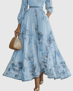 Women's Elegant Pleated Maxi Dress
