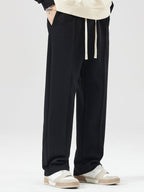 Men's Relaxed Hoodie Tracksuit Straight Leg Pintuck Sweatpants