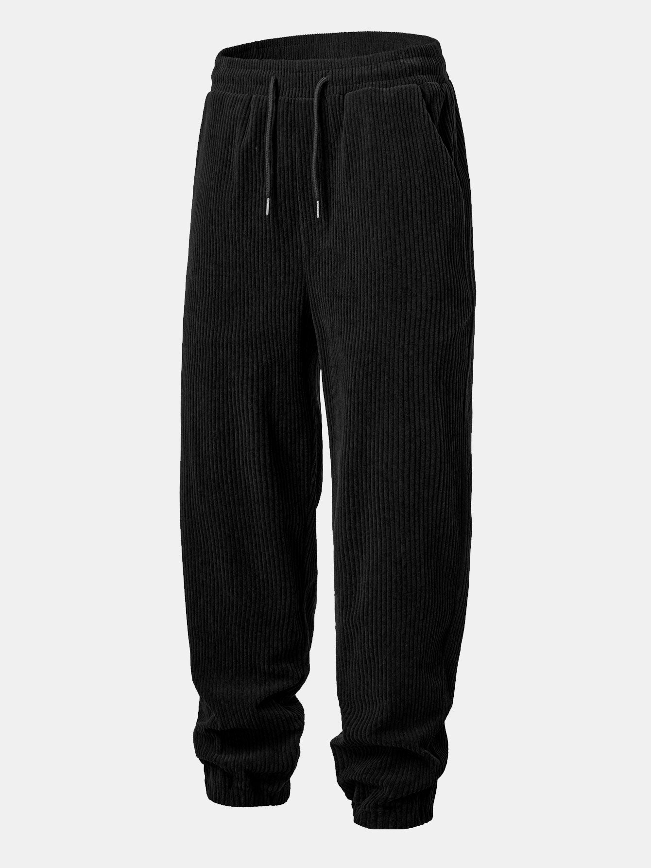 Men's Corduroy Zip Tracksuit Relaxed Hoodie and Joggers