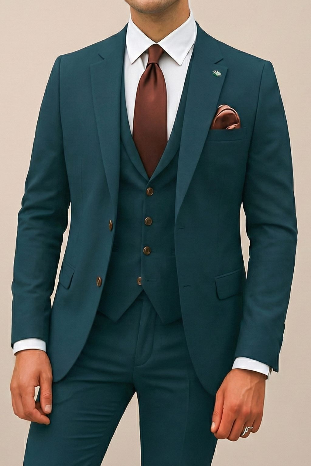 Men's Slim Fit Three Piece Suit Tailored Spring Weddings